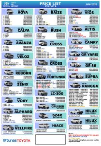 price list